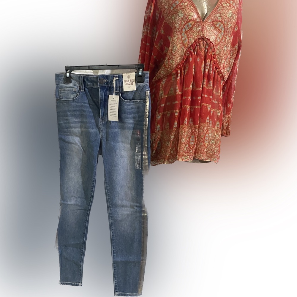 SO Jeggings w/Metallic Stripes, size 7